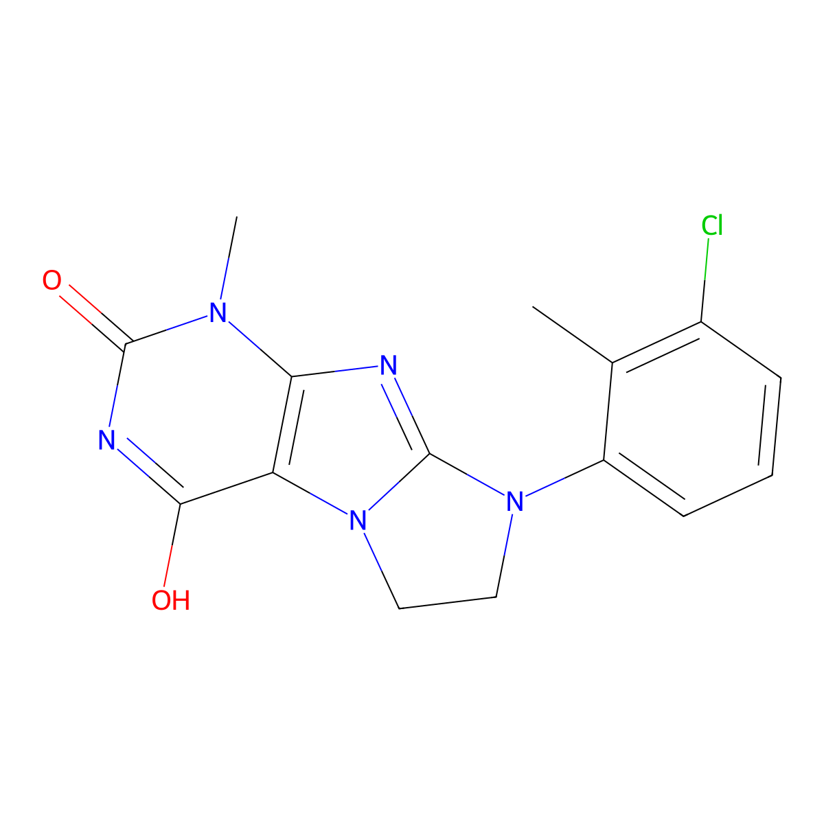 6-(3-Chloro-2-methylphenyl)-4-methyl-7,8-dihydropurino[7,8-a]imidazole-1,3-dione molecular structure, CAS 838885-40-8