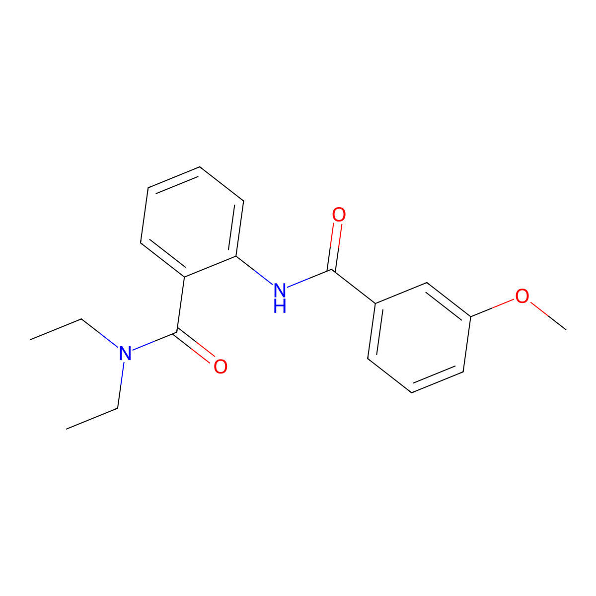 N,N-diethyl-2-[(3-methoxybenzoyl)amino]benzamide molecular structure, CAS 838885-57-7