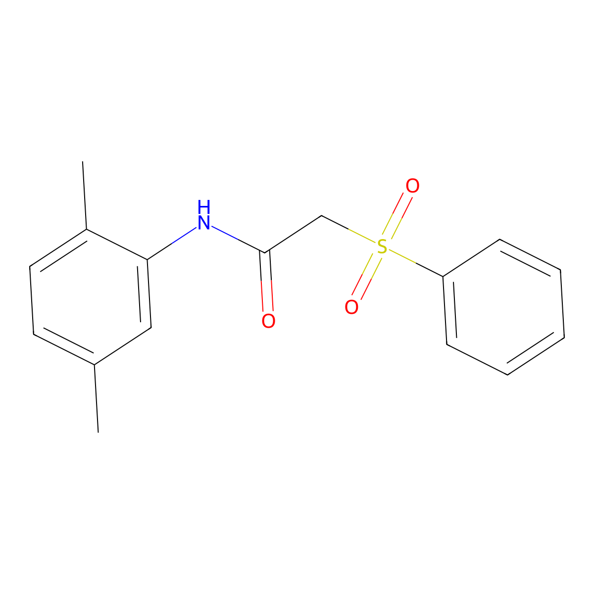 2-(benzenesulfonyl)-N-(2,5-dimethylphenyl)acetamide molecular structure, CAS 838885-58-8