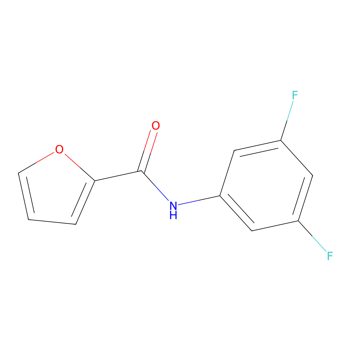 N-(3,5-difluorophenyl)furan-2-carboxamide molecular structure, CAS 838885-61-3