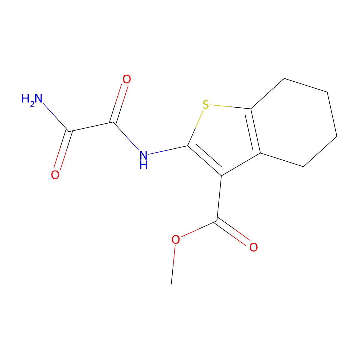 Methyl 2-{[amino(oxo)acetyl]amino}-4,5,6,7-tetrahydro-1-benzothiophene-3-carboxylate molecular structure, CAS 838885-69-1