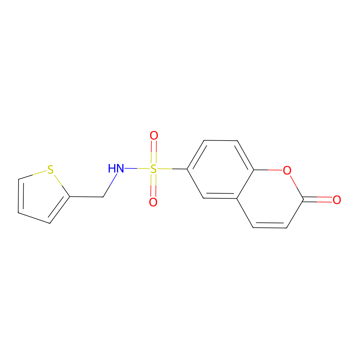 6-{[(2-Thienylmethyl)amino]sulfonyl}chromen-2-one molecular structure, CAS 838885-71-5