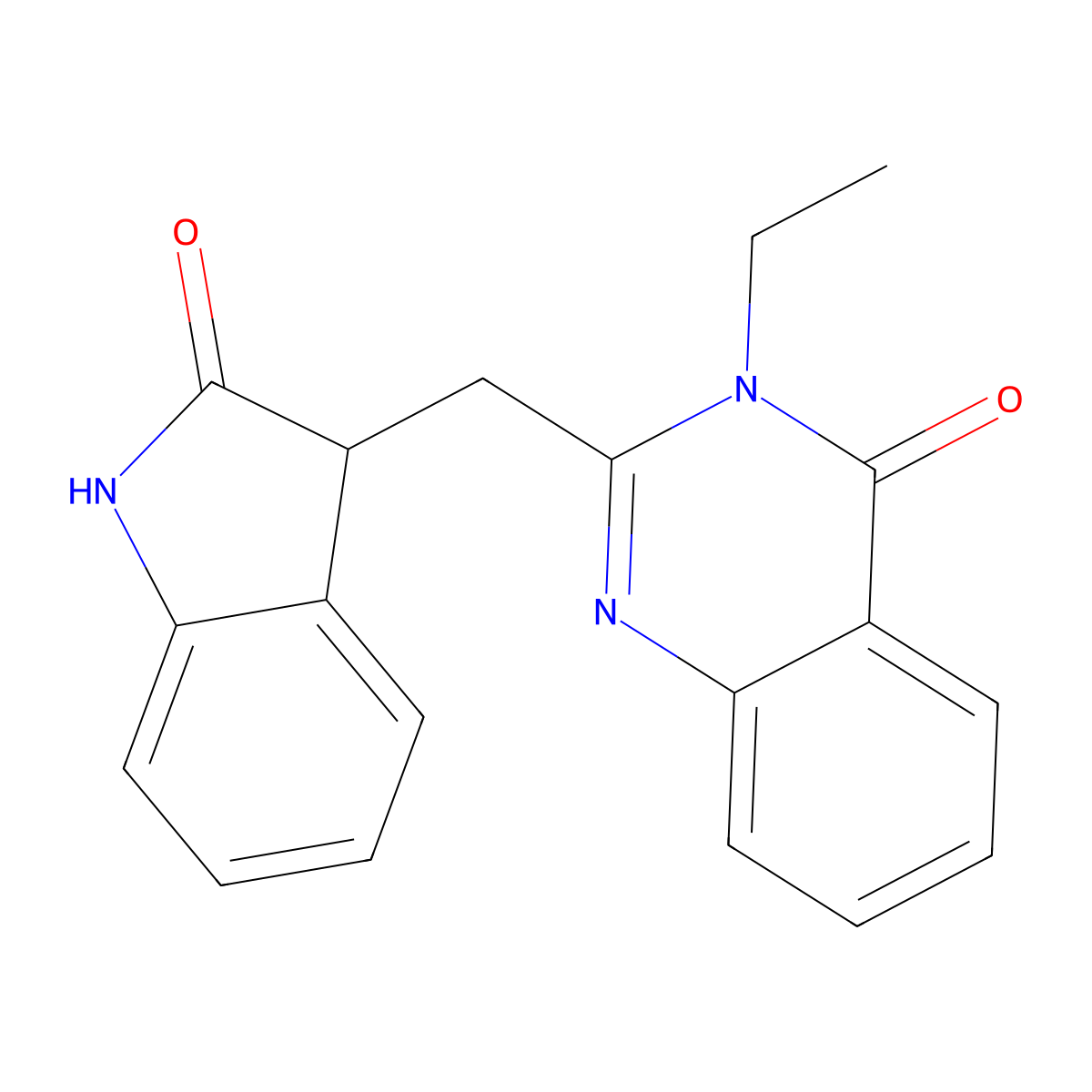 3-Ethyl-2-[(2-oxo-1,3-dihydroindol-3-yl)methyl]quinazolin-4-one molecular structure, CAS 838885-72-6