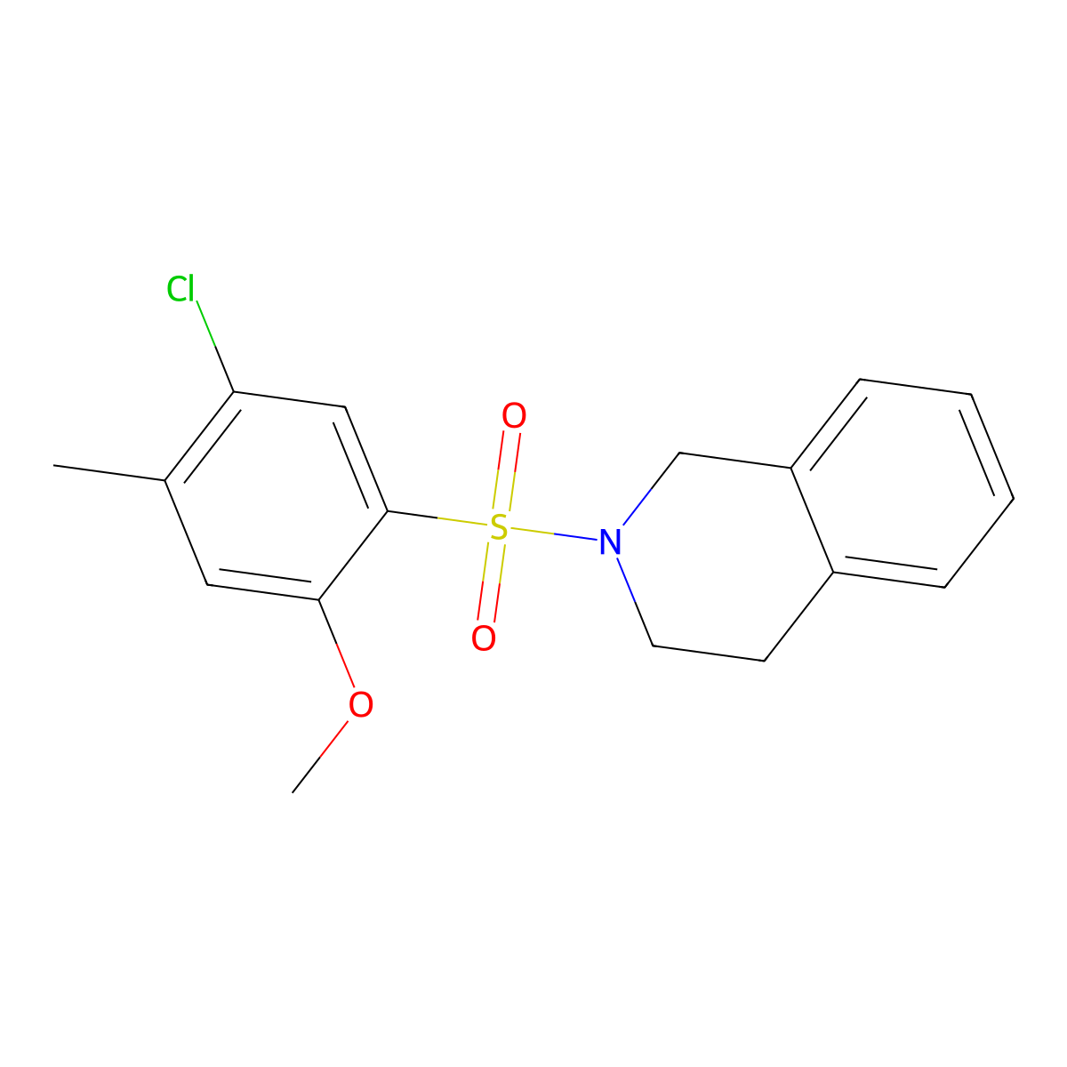 2-[(5-Chloro-2-methoxy-4-methylphenyl)sulfonyl]-1,2,3,4-tetrahydroisoquinoline molecular structure, CAS 838885-79-3