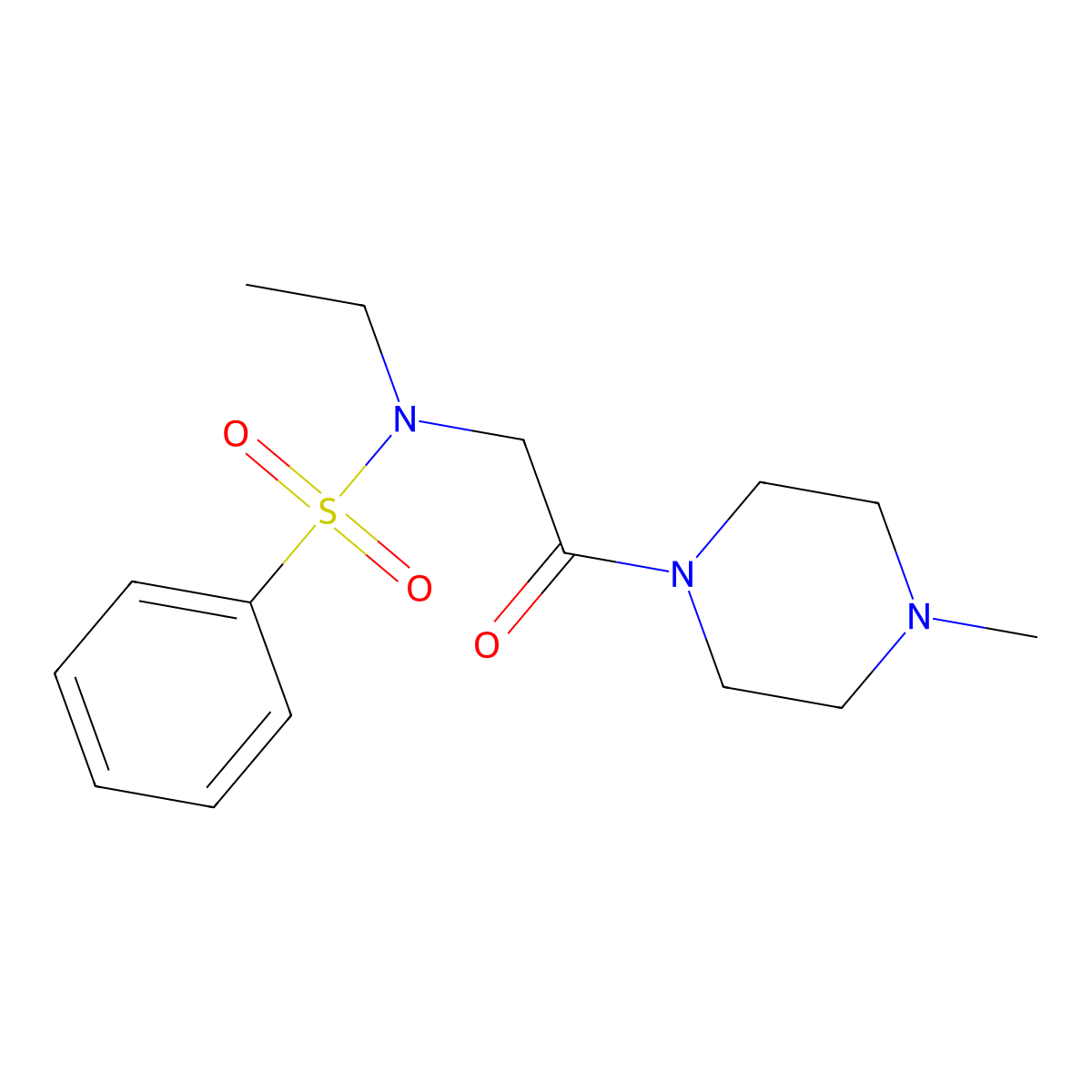 N-ethyl-N-[2-(4-methylpiperazin-1-yl)-2-oxoethyl]benzenesulfonamide molecular structure, CAS 838885-92-0
