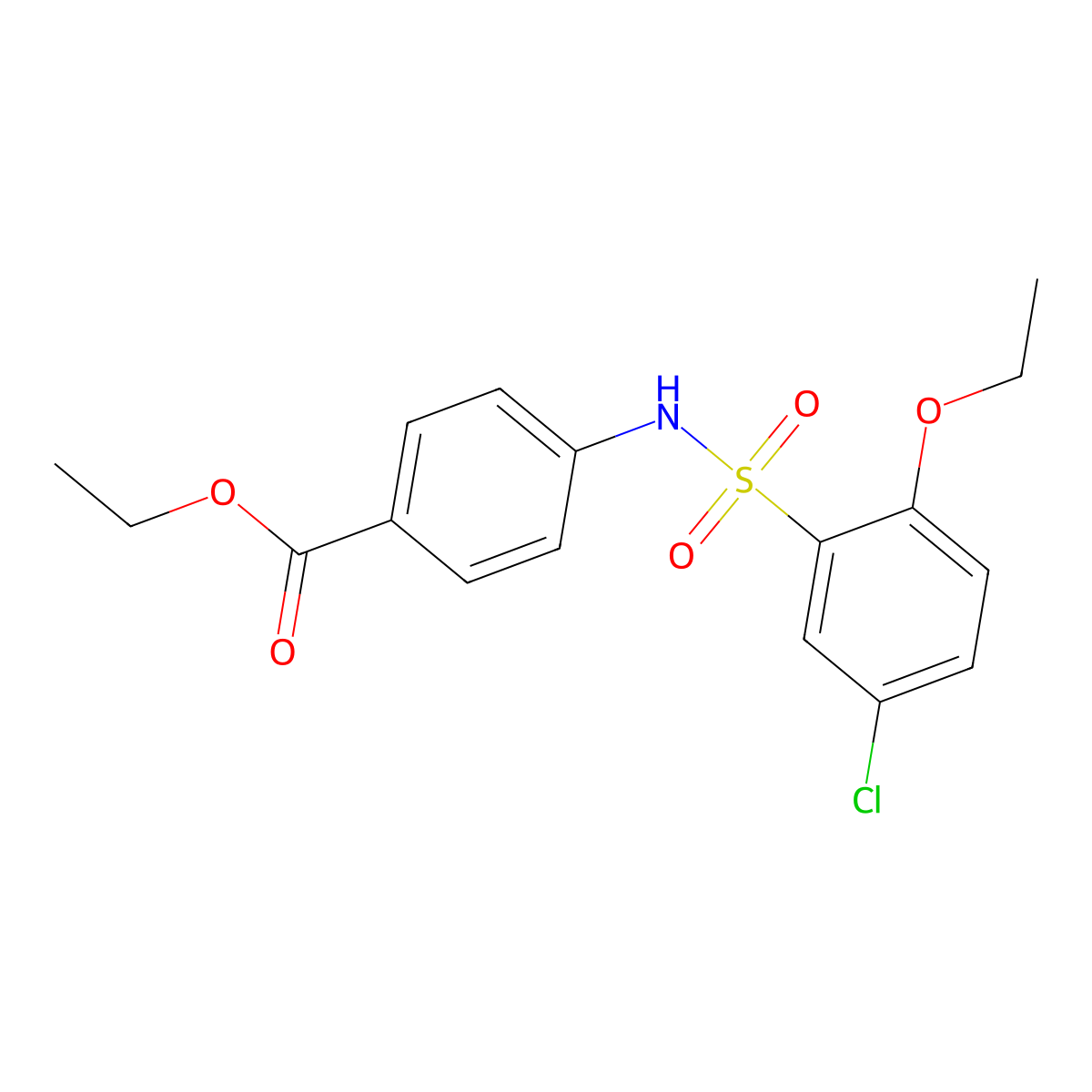 Ethyl 4-(5-chloro-2-ethoxybenzenesulfonamido)benzoate molecular structure, CAS 838886-03-6