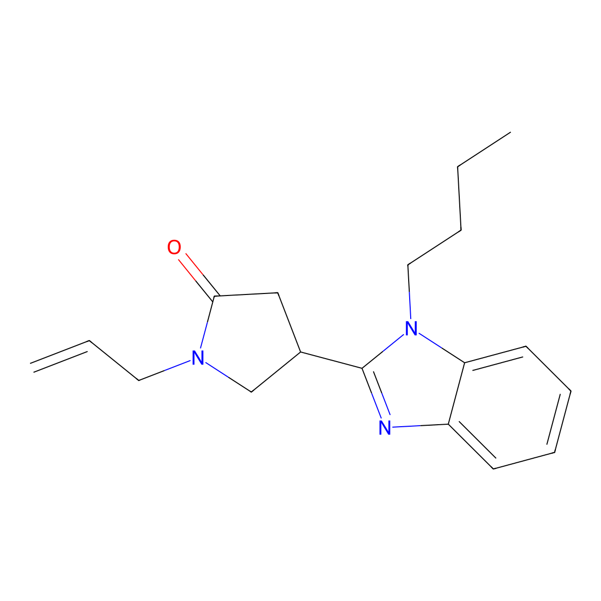 1-allyl-4-(1-butyl-1H-benzimidazol-2-yl)-2-pyrrolidinone molecular structure, CAS 838886-04-7