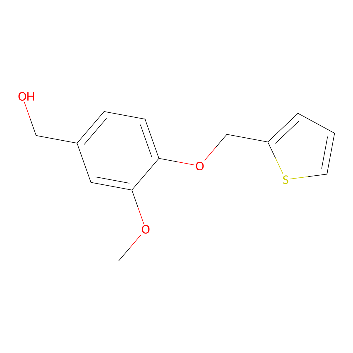 [3-Methoxy-4-(thiophen-2-ylmethoxy)phenyl]methanol molecular structure, CAS 838886-23-0