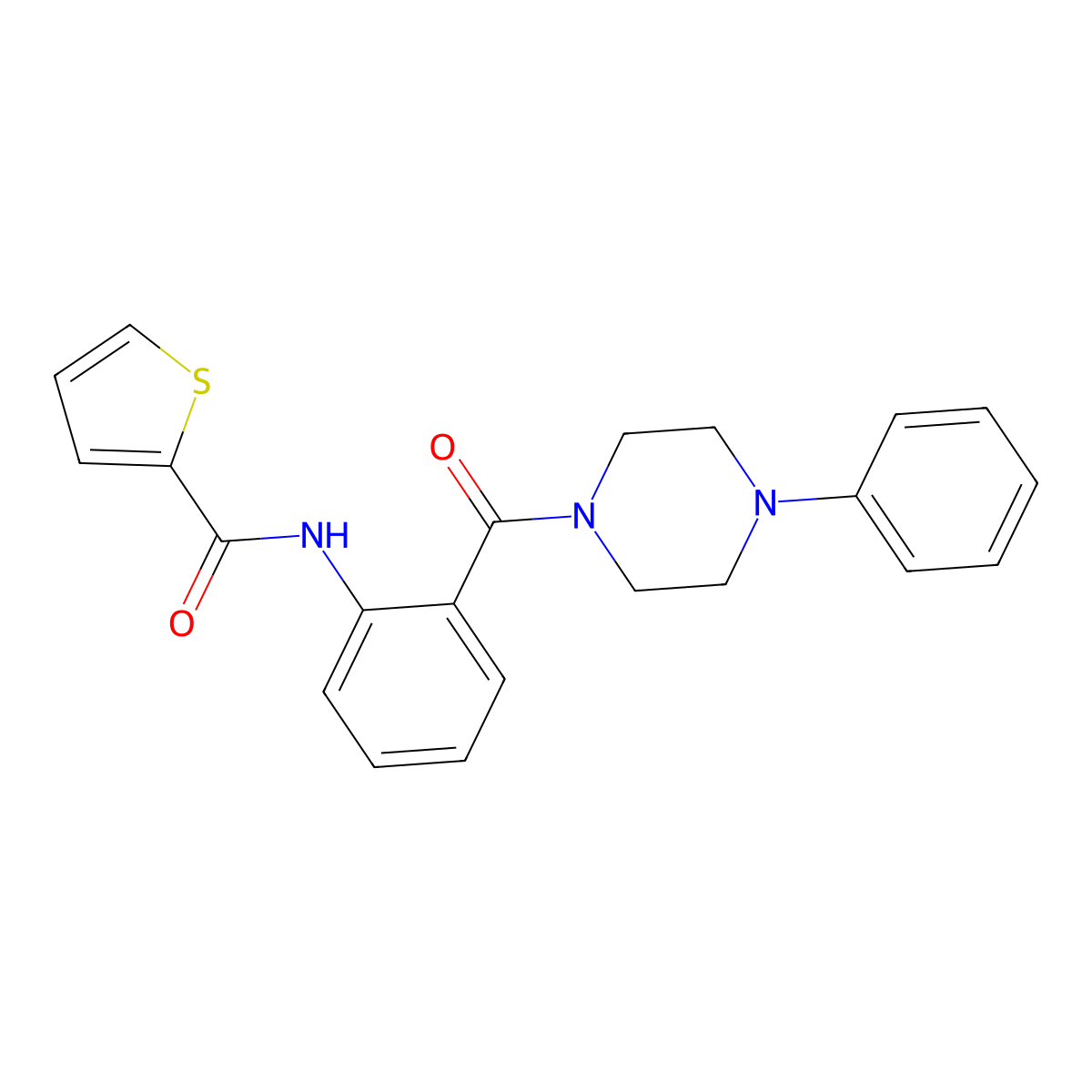 N-[2-(4-phenylpiperazine-1-carbonyl)phenyl]thiophene-2-carboxamide molecular structure, CAS 838886-51-4