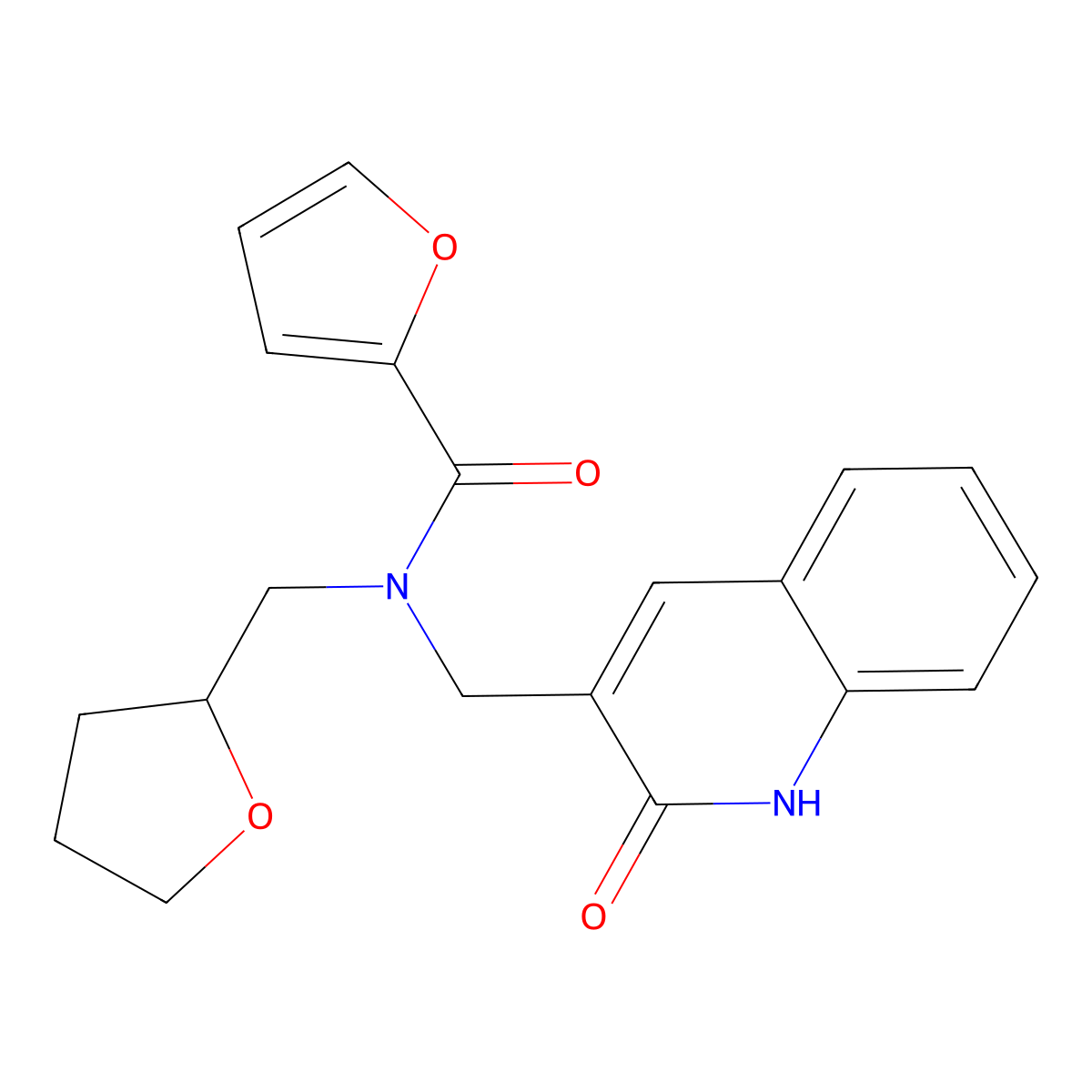 N-(oxolan-2-ylmethyl)-N-[(2-oxo-1H-quinolin-3-yl)methyl]furan-2-carboxamide molecular structure, CAS 838886-58-1