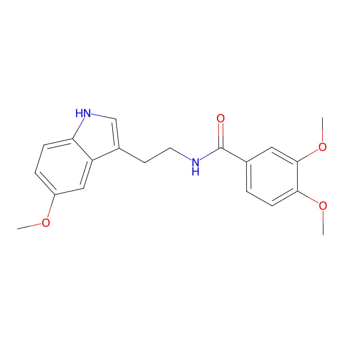 3,4-dimethoxy-N-[2-(5-methoxy-1H-indol-3-yl)ethyl]benzamide molecular structure, CAS 838886-72-9