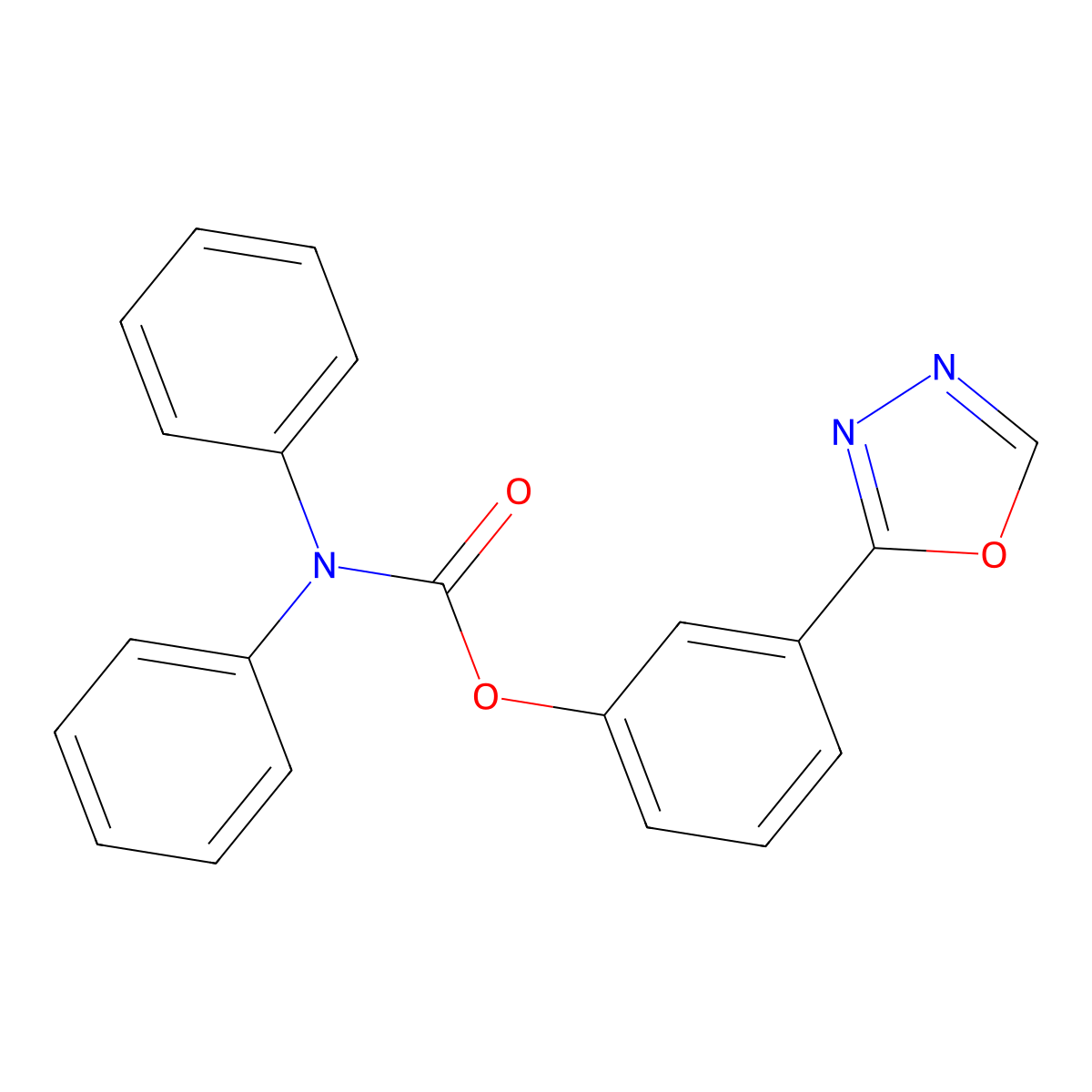3-(1,3,4-Oxadiazol-2-yl)phenyl diphenylcarbamate molecular structure, CAS 838886-82-1