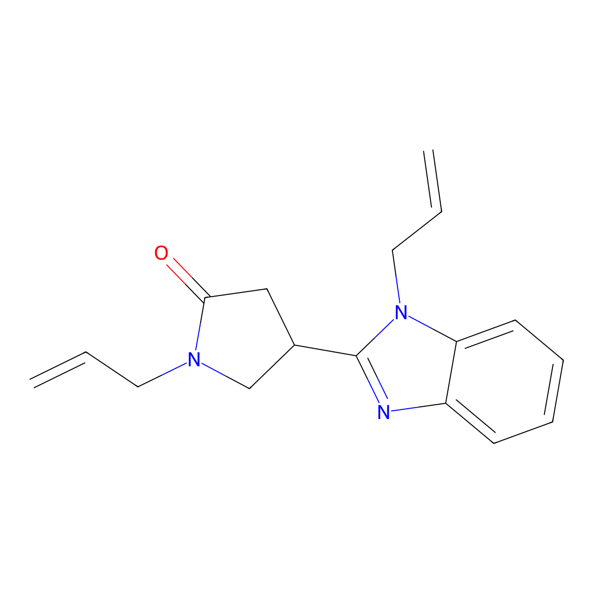 1-Prop-2-enyl-4-(1-prop-2-enylbenzimidazol-2-yl)pyrrolidin-2-one molecular structure, CAS 838887-01-7