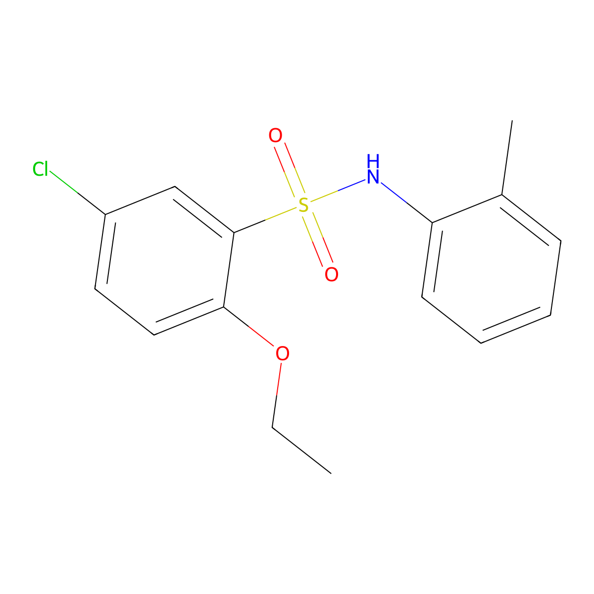 5-chloro-2-ethoxy-N-(2-methylphenyl)benzenesulfonamide molecular structure, CAS 838887-12-0