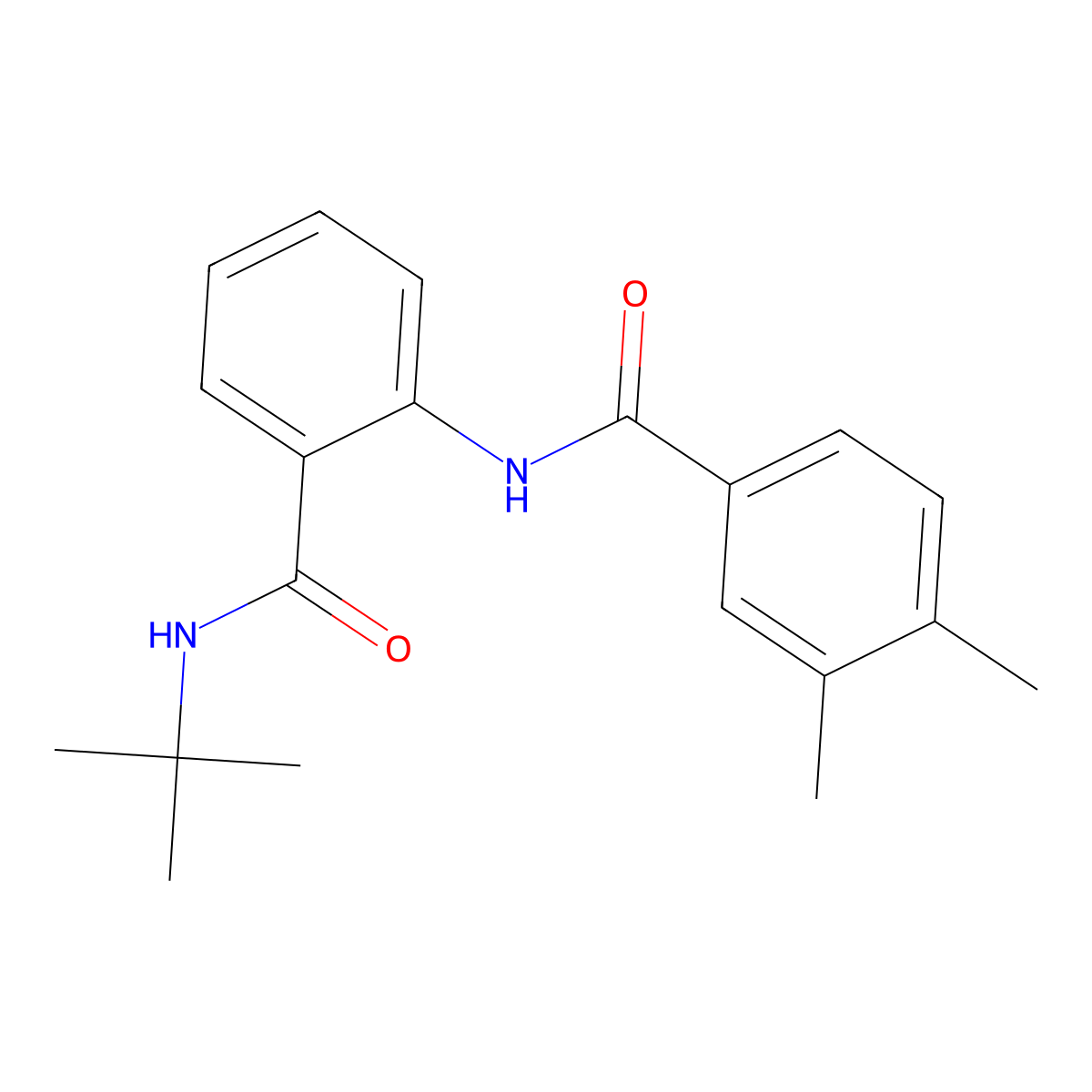 N-[2-(tert-butylcarbamoyl)phenyl]-3,4-dimethylbenzamide molecular structure, CAS 838887-23-3