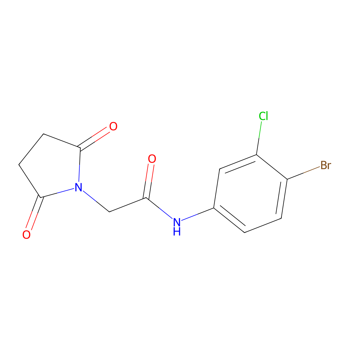 N-(4-bromo-3-chlorophenyl)-2-(2,5-dioxopyrrolidin-1-yl)acetamide molecular structure, CAS 838887-32-4