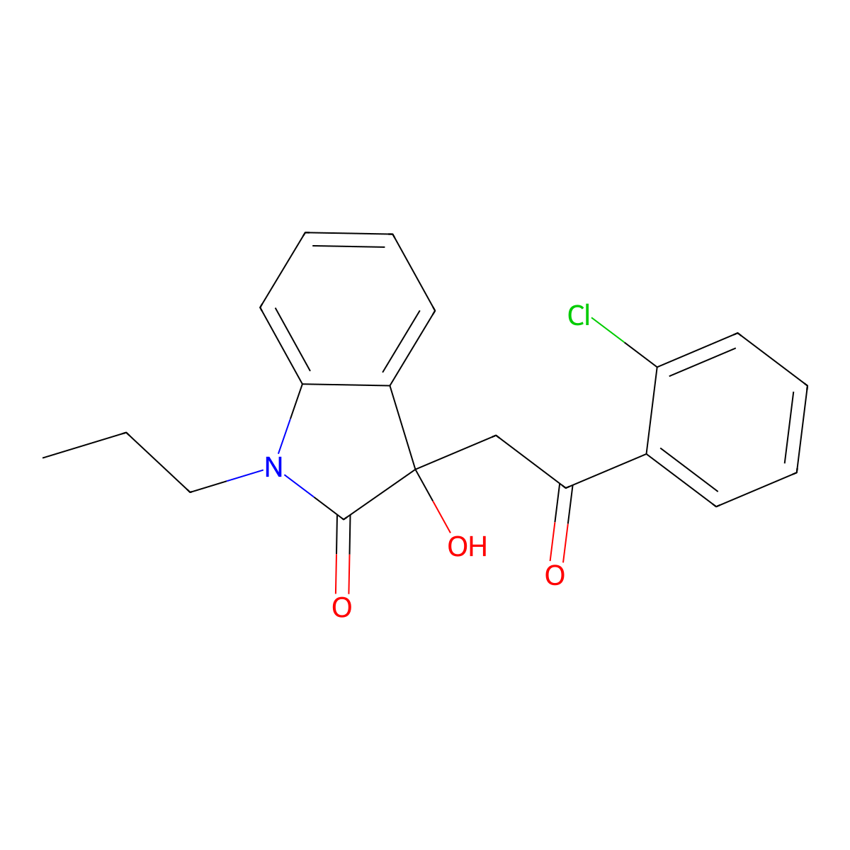 3-[2-(2-chlorophenyl)-2-oxoethyl]-3-hydroxy-1-propyl-1,3-dihydro-2H-indol-2-one molecular structure, CAS 838887-88-0