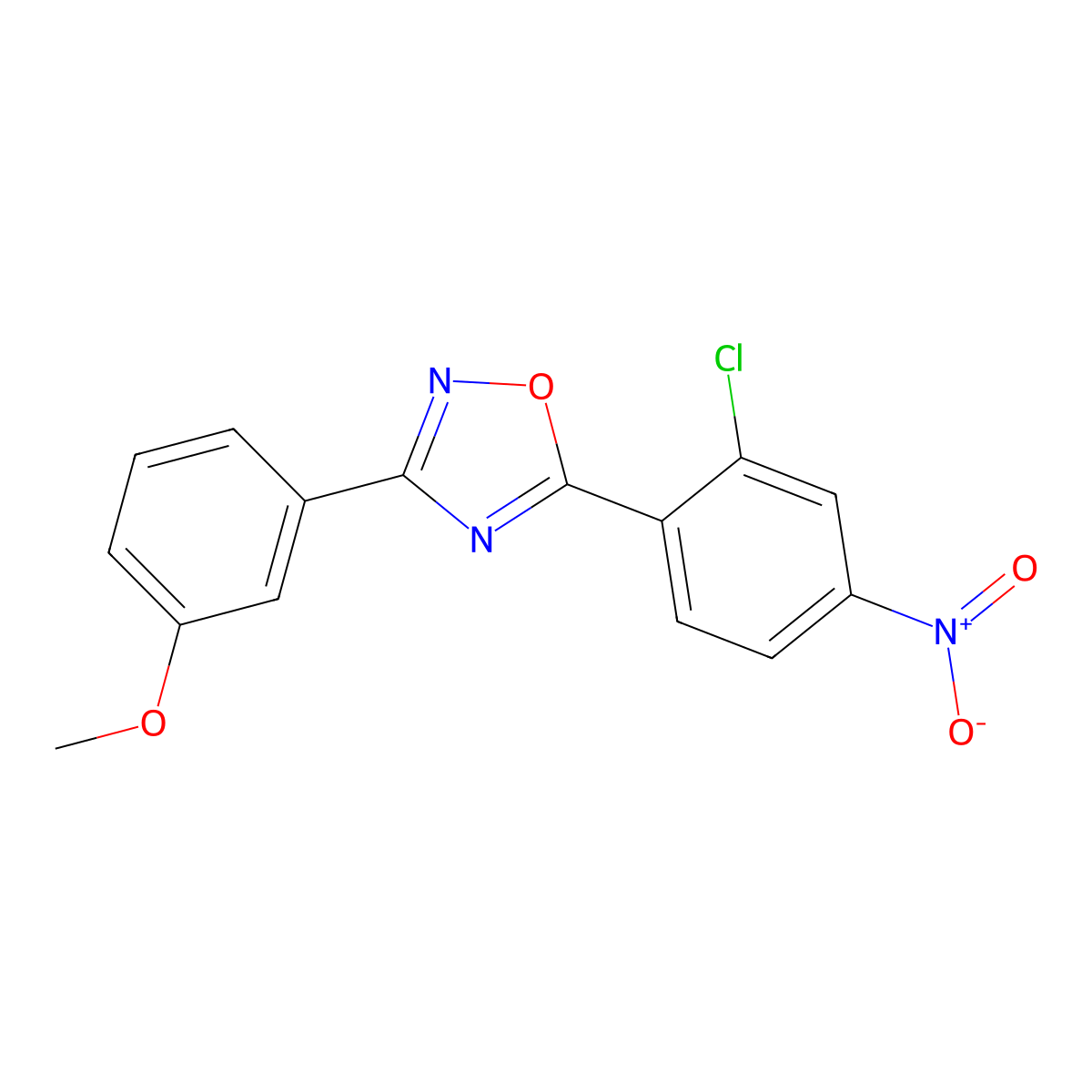 5-(2-Chloro-4-nitrophenyl)-3-(3-methoxyphenyl)-1,2,4-oxadiazole molecular structure, CAS 838888-02-1