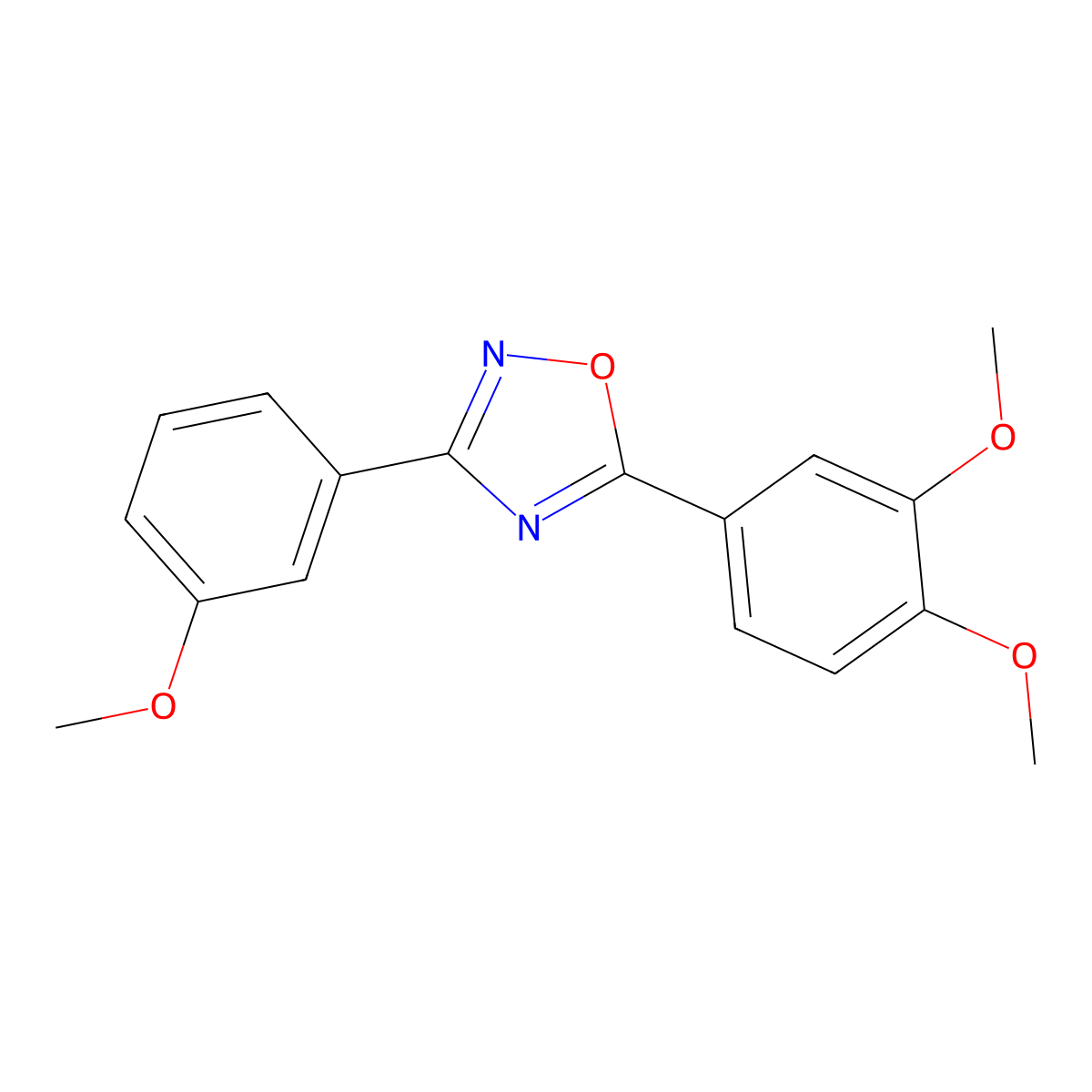 5-(3,4-Dimethoxyphenyl)-3-(3-methoxyphenyl)-1,2,4-oxadiazole molecular structure, CAS 838888-07-6