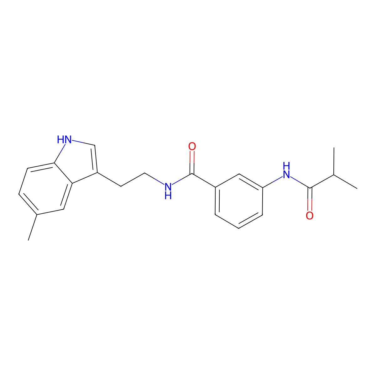 N-[2-(5-methyl-1H-indol-3-yl)ethyl]-3-(2-methylpropanoylamino)benzamide molecular structure, CAS 838888-17-8