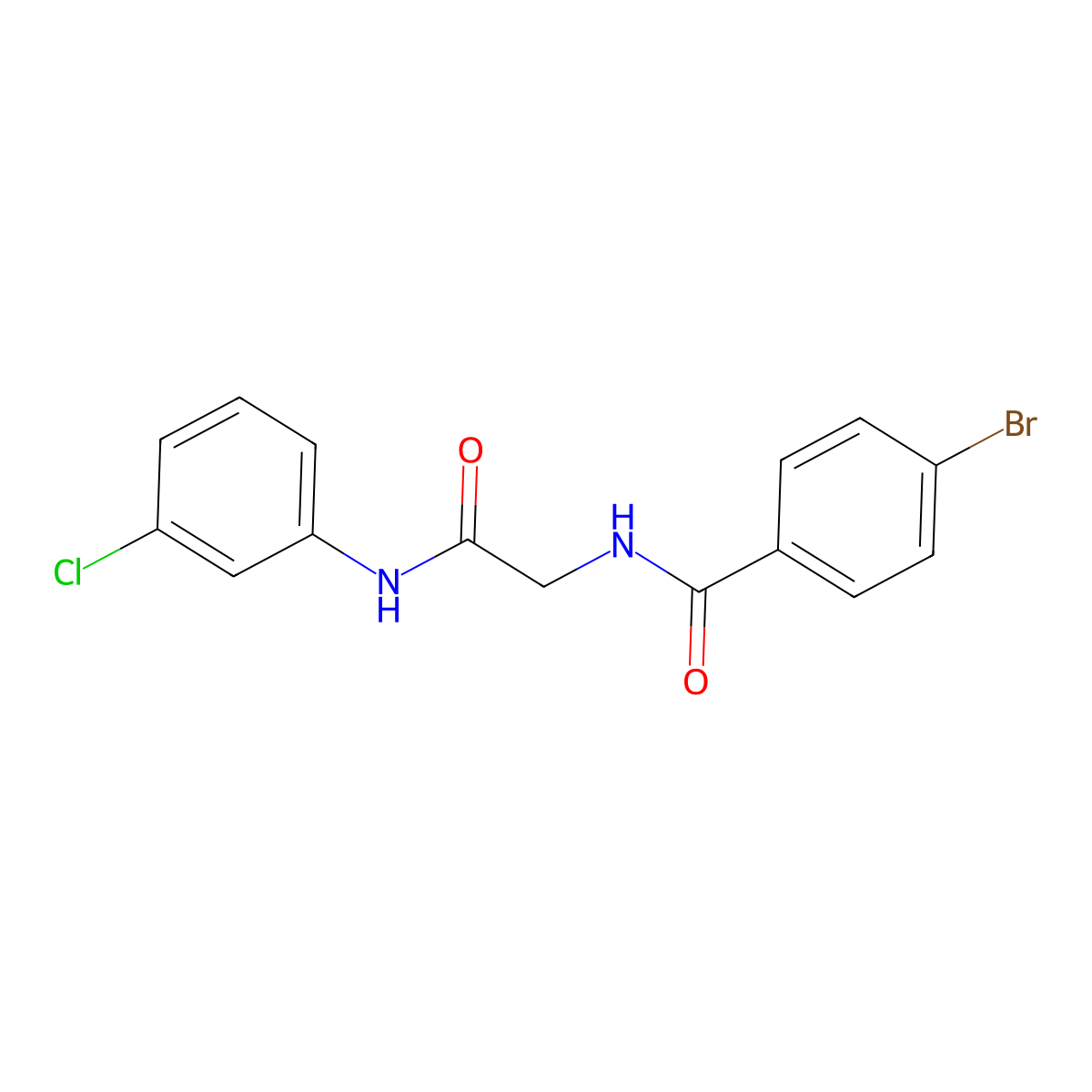 4-bromo-N-[2-(3-chloroanilino)-2-oxoethyl]benzamide molecular structure, CAS 838888-35-0