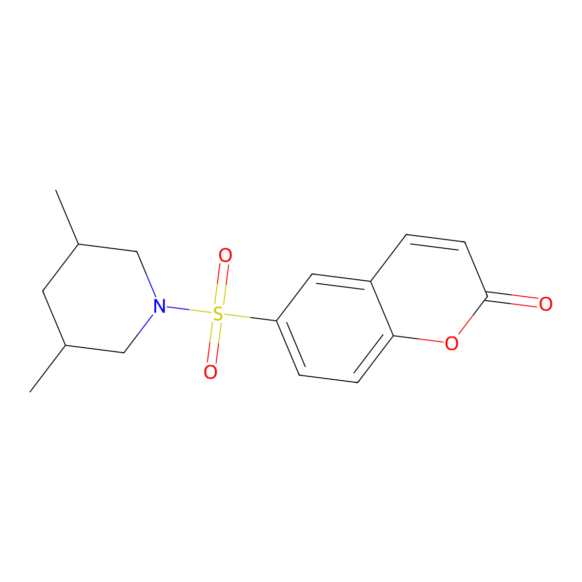 6-[(3,5-dimethylpiperidin-1-yl)sulfonyl]-2H-chromen-2-one molecular structure, CAS 838888-41-8
