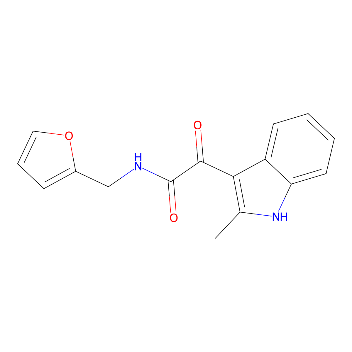 N-(furan-2-ylmethyl)-2-(2-methyl-1H-indol-3-yl)-2-oxoacetamide molecular structure, CAS 838888-68-9