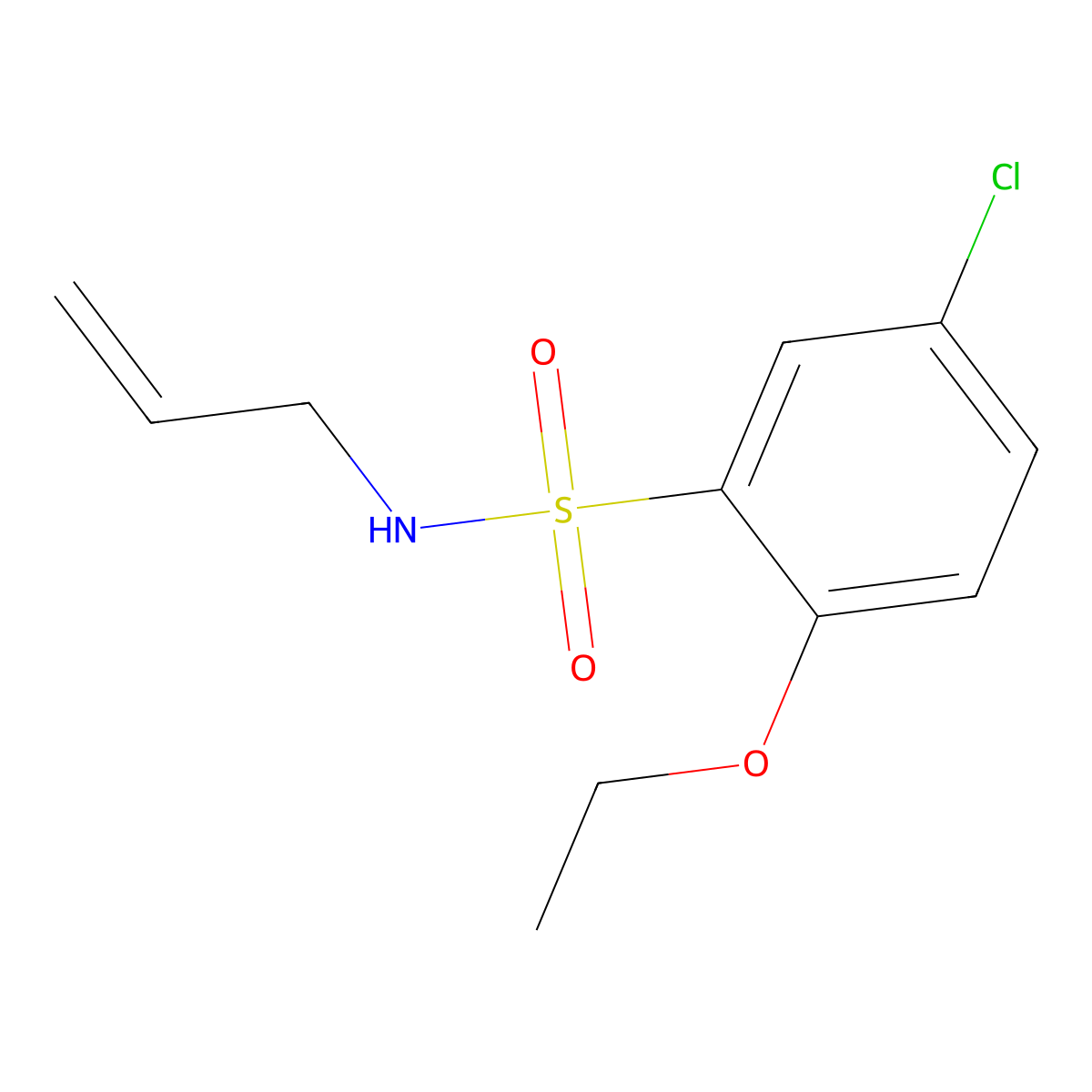 5-chloro-2-ethoxy-N-prop-2-enylbenzenesulfonamide molecular structure, CAS 838888-72-5