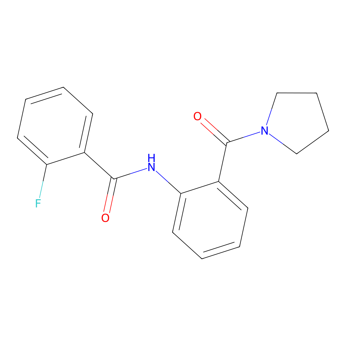 2-fluoro-N-[2-(pyrrolidine-1-carbonyl)phenyl]benzamide molecular structure, CAS 838888-89-4