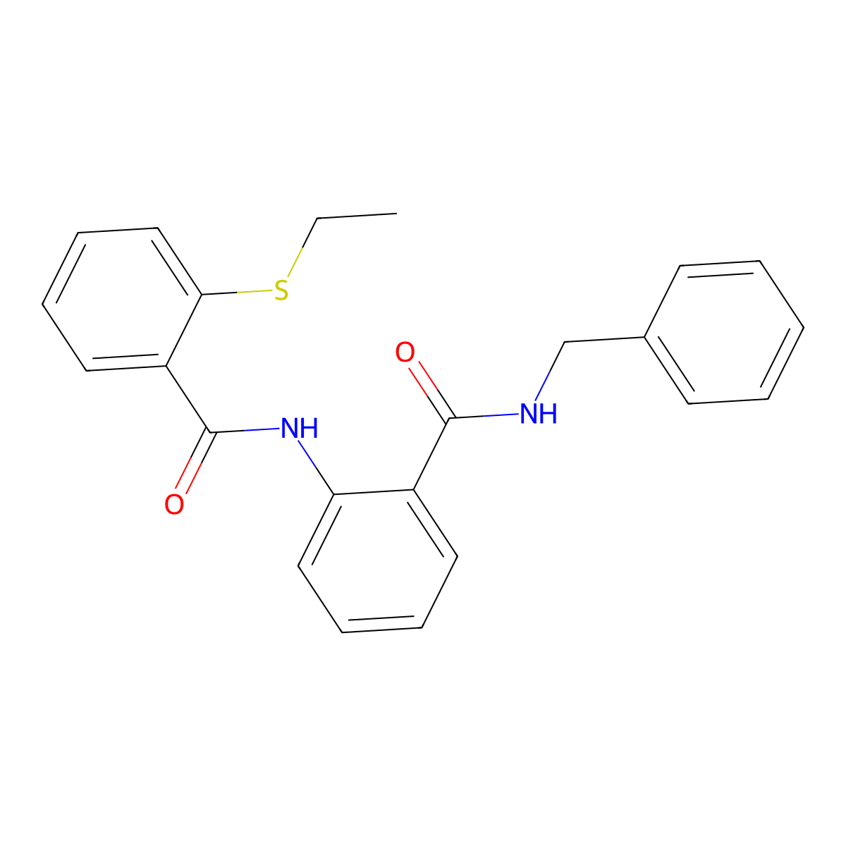 N-benzyl-2-[(2-ethylsulfanylbenzoyl)amino]benzamide molecular structure, CAS 838889-19-3