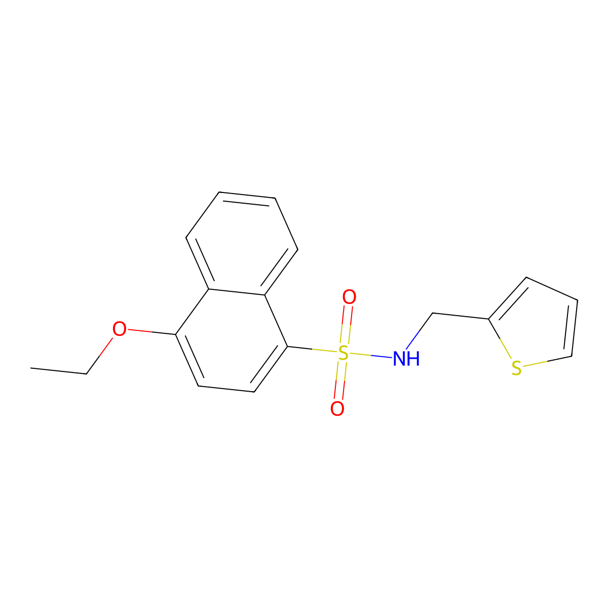 4-ethoxy-N-(thiophen-2-ylmethyl)naphthalene-1-sulfonamide molecular structure, CAS 838889-25-1