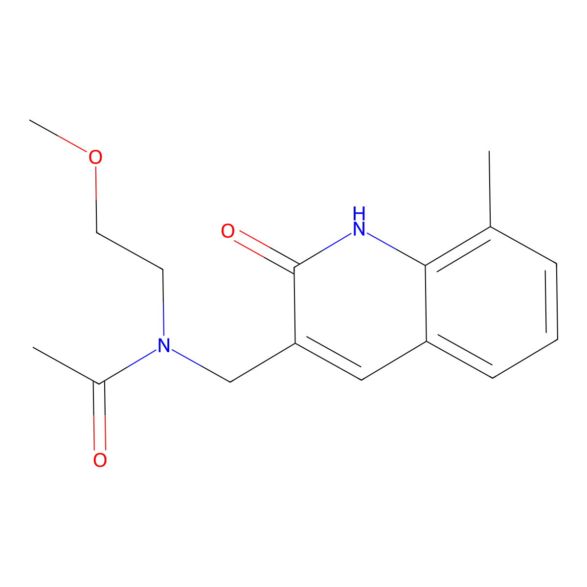 N-((2-hydroxy-8-methylquinolin-3-yl)methyl)-N-(2-methoxyethyl)acetamide molecular structure, CAS 838889-35-3