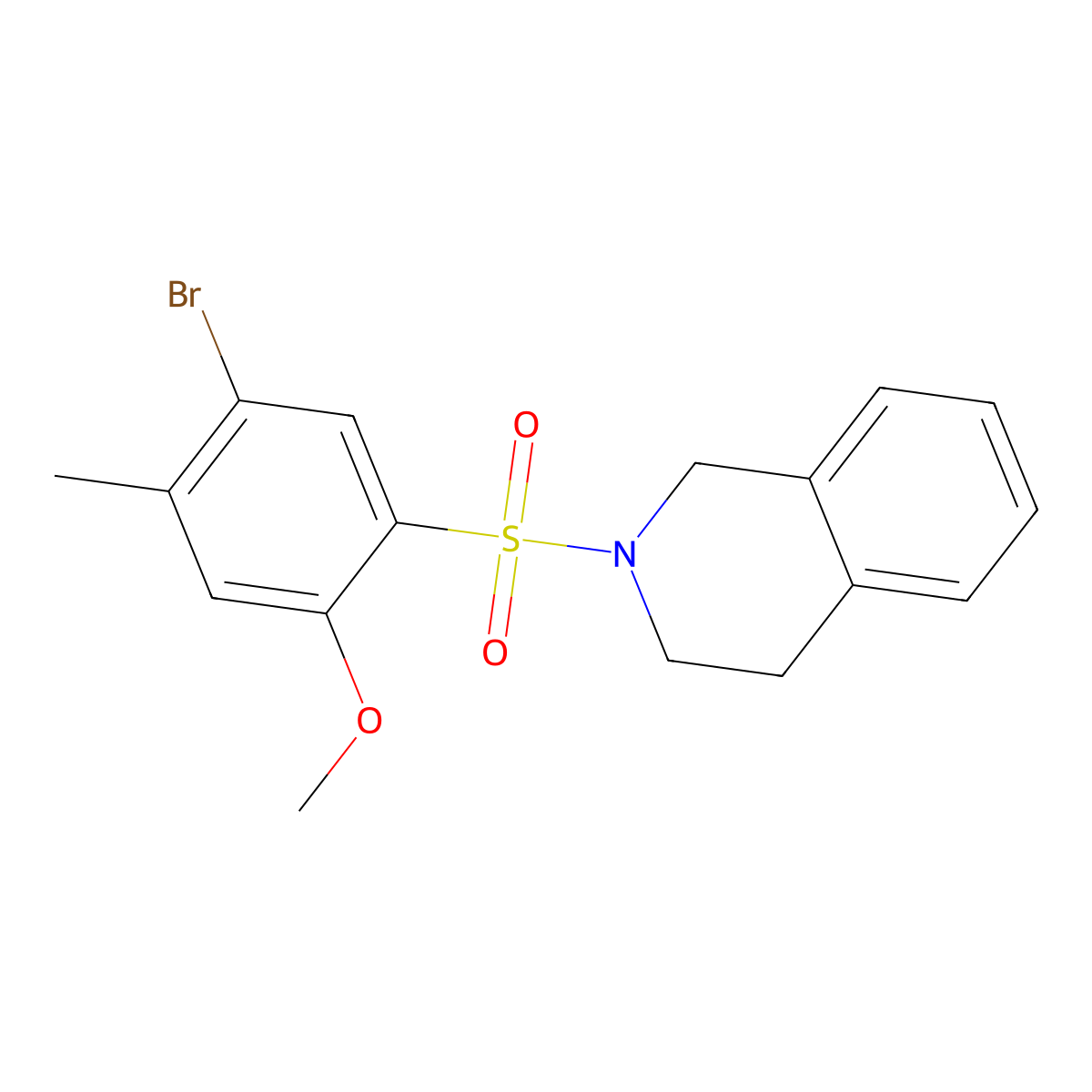 2-[(5-Bromo-2-methoxy-4-methylphenyl)sulfonyl]-1,2,3,4-tetrahydroisoquinoline molecular structure, CAS 838889-41-1