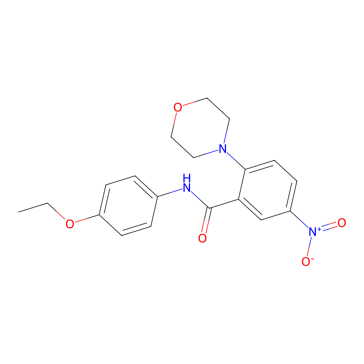 N-(4-ethoxyphenyl)-2-morpholin-4-yl-5-nitrobenzamide molecular structure, CAS 838889-45-5