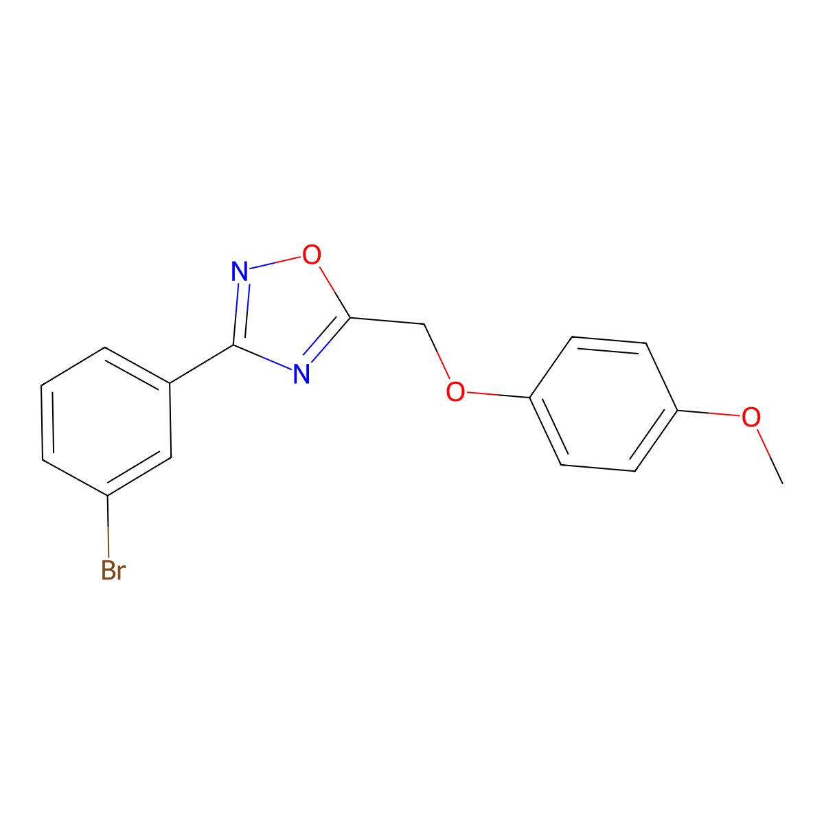 3-(3-Bromophenyl)-5-[(4-methoxyphenoxy)methyl]-1,2,4-oxadiazole molecular structure, CAS 838889-49-9