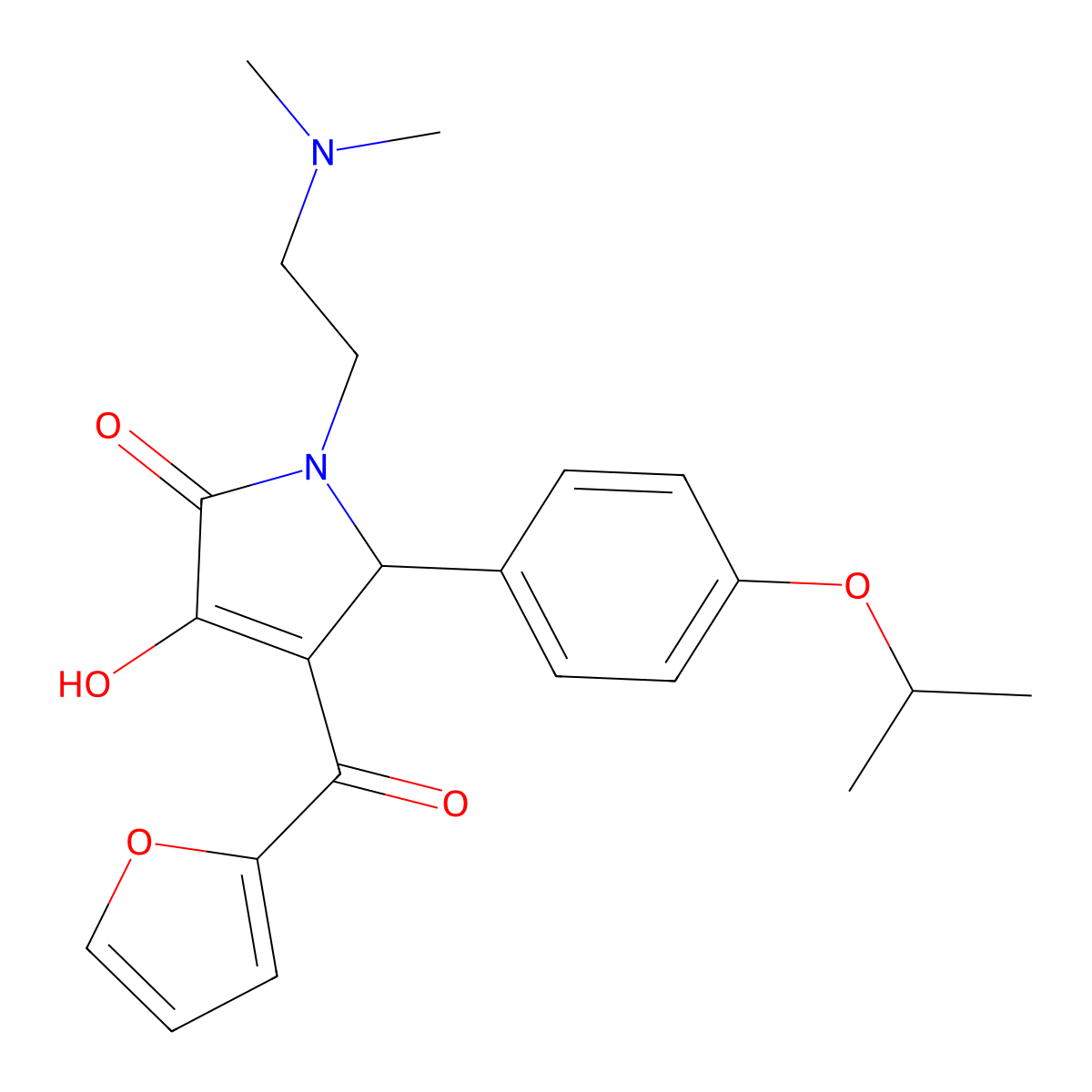 1-[2-(Dimethylamino)ethyl]-4-(2-furylcarbonyl)-3-hydroxy-5-[4-(methylethoxy)ph enyl]-3-pyrrolin-2-one molecular structure, CAS 838889-56-8