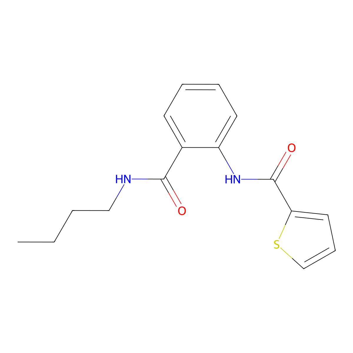 N-[2-(butylcarbamoyl)phenyl]thiophene-2-carboxamide molecular structure, CAS 838889-80-8