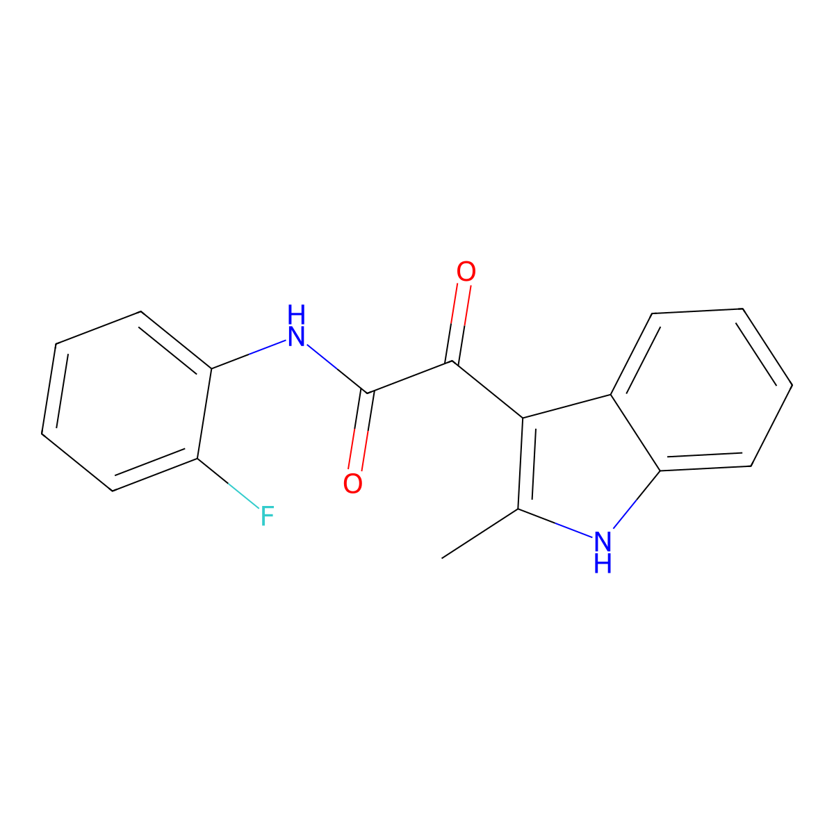 N-(2-fluorophenyl)-2-(2-methyl-1H-indol-3-yl)-2-oxoacetamide molecular structure, CAS 838889-81-9