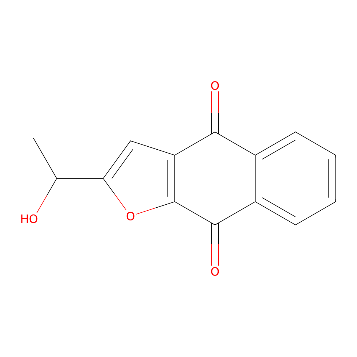2-(1-Hydroxyethyl)naphtho(2,3-b)furan-4,9-dione molecular structure, CAS 83889-95-6