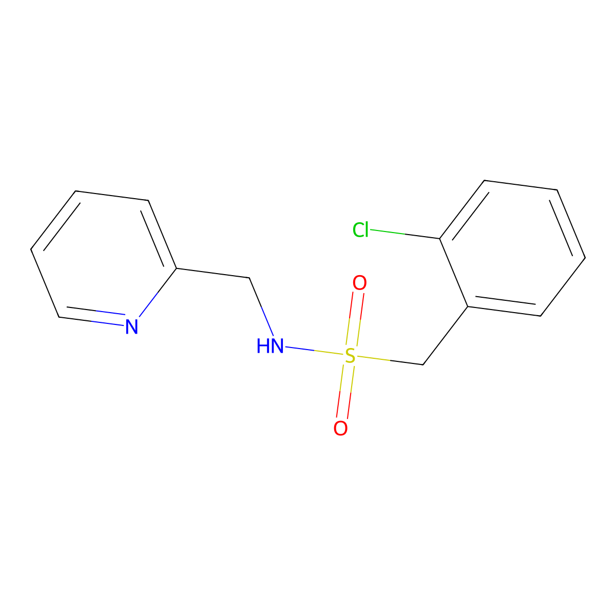 1-(2-chlorophenyl)-N-(pyridin-2-ylmethyl)methanesulfonamide molecular structure, CAS 838890-10-1
