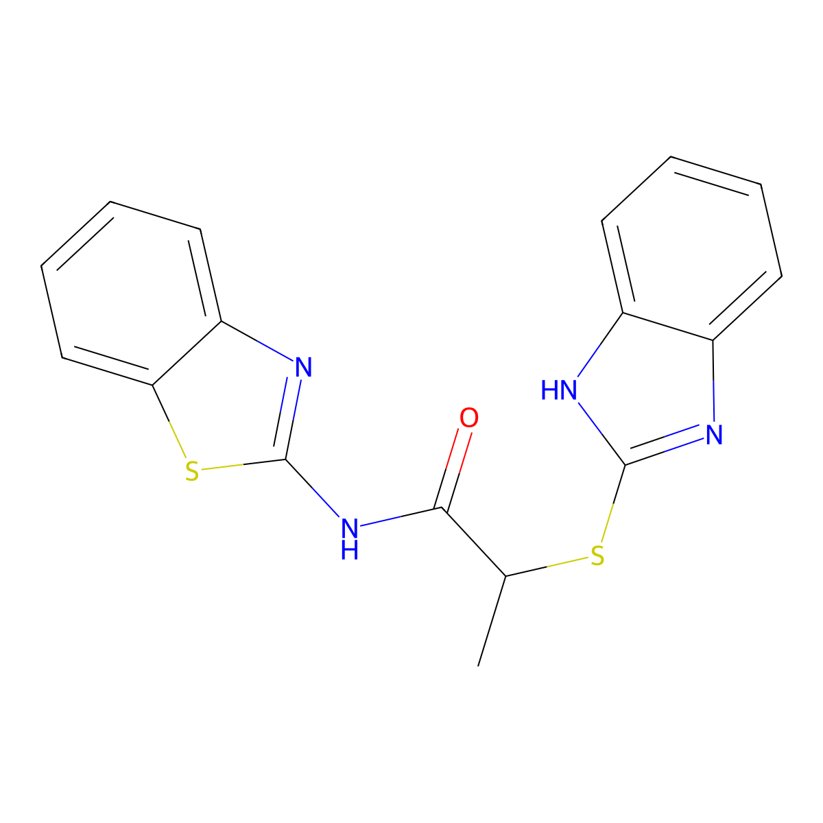 2-(1H-benzimidazol-2-ylsulfanyl)-N-(1,3-benzothiazol-2-yl)propanamide molecular structure, CAS 838890-12-3