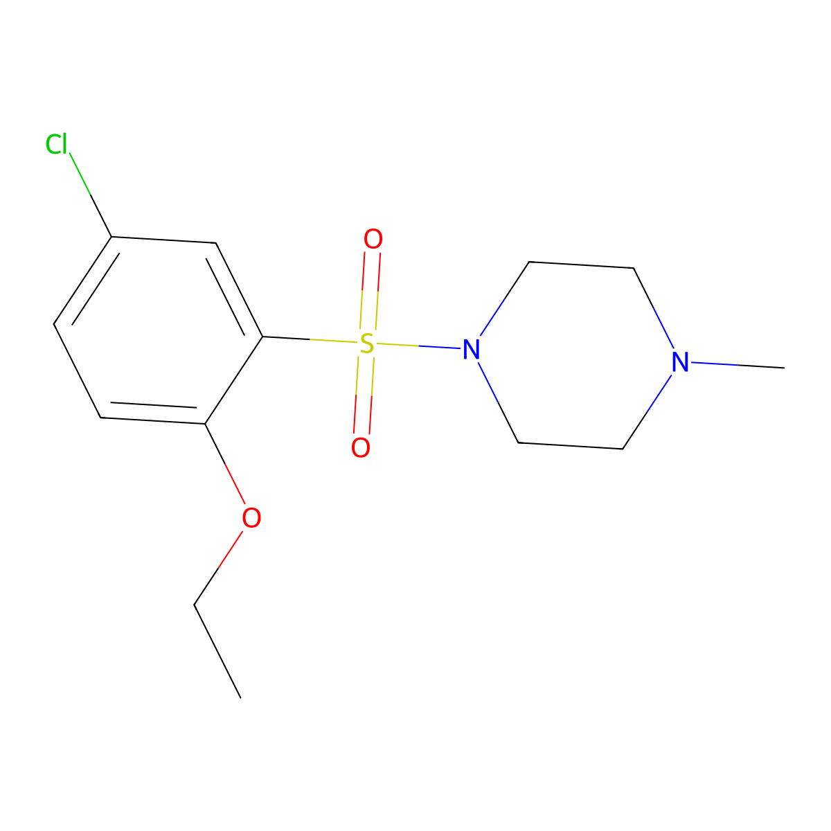 1-((5-Chloro-2-ethoxyphenyl)sulfonyl)-4-methylpiperazine molecular structure, CAS 838890-17-8
