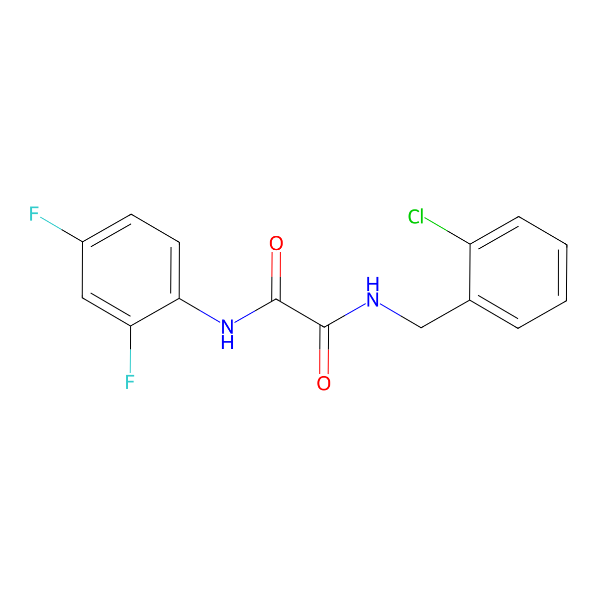 N-[(2-chlorophenyl)methyl]-N'-(2,4-difluorophenyl)oxamide molecular structure, CAS 838890-28-1