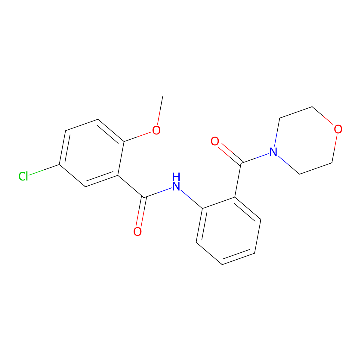 5-chloro-2-methoxy-N-[2-(morpholine-4-carbonyl)phenyl]benzamide molecular structure, CAS 838890-34-9