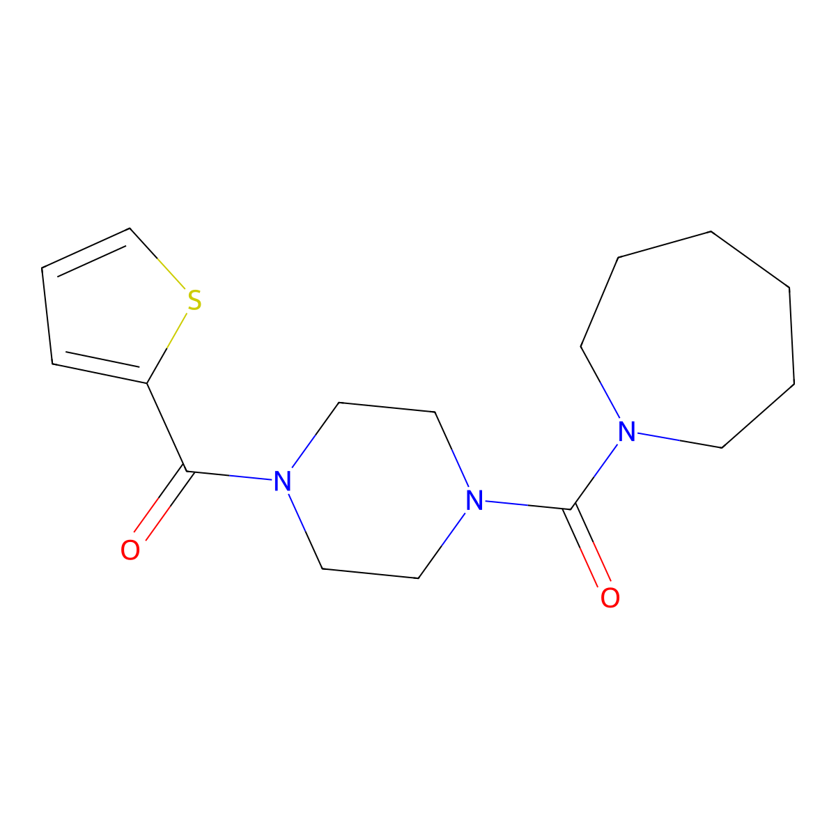 1-{[4-(2-Thienylcarbonyl)-1-piperazinyl]carbonyl}azepane molecular structure, CAS 838890-41-8