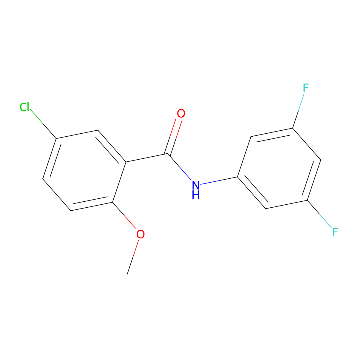 5-chloro-N-(3,5-difluorophenyl)-2-methoxybenzamide molecular structure, CAS 838890-56-5