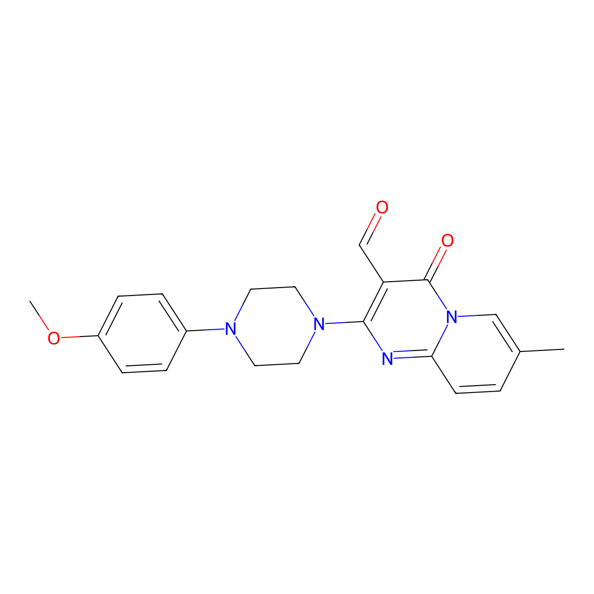 2-[4-(4-Methoxyphenyl)piperazin-1-yl]-7-methyl-4-oxopyrido[1,2-a]pyrimidine-3-carbaldehyde molecular structure, CAS 838890-96-3