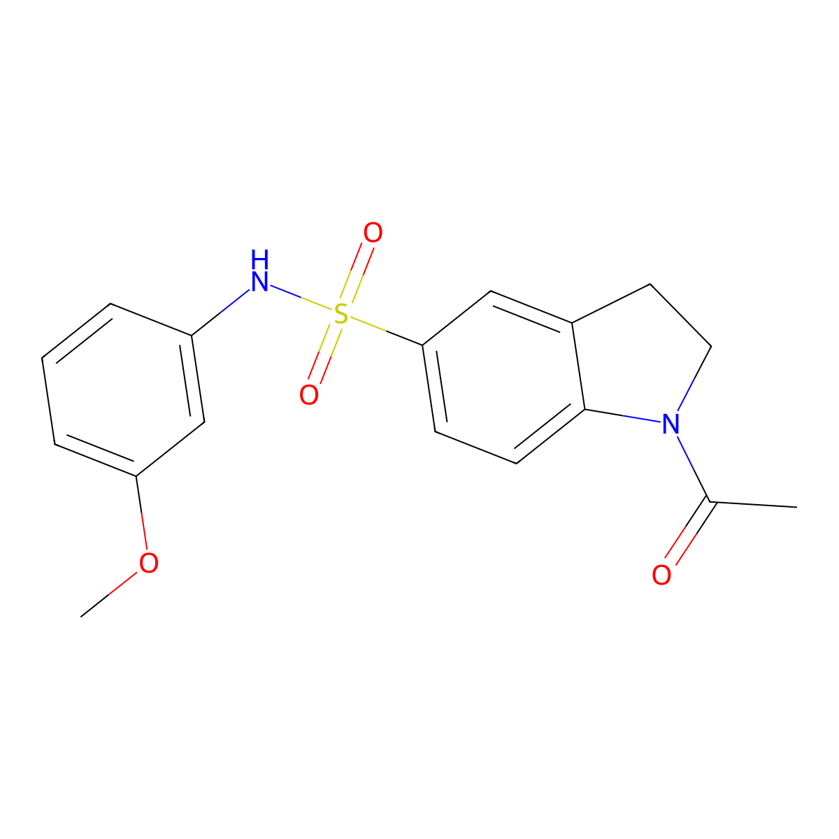 1-acetyl-N-(3-methoxyphenyl)-5-indolinesulfonamide molecular structure, CAS 838891-02-4