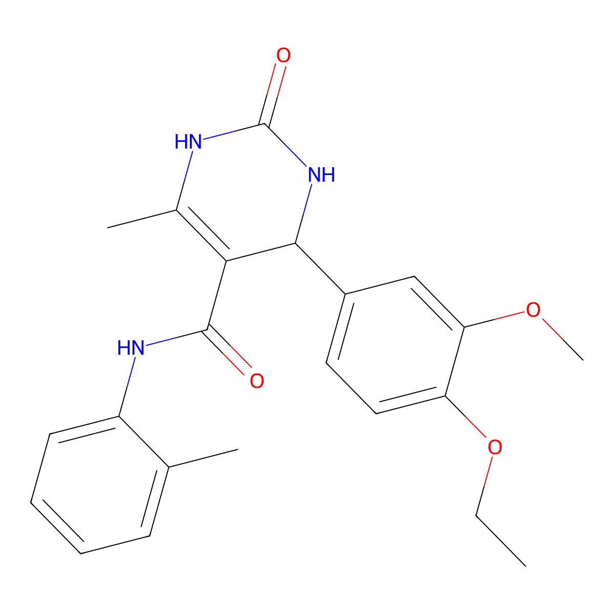 4-(4-ethoxy-3-methoxyphenyl)-6-methyl-2-oxo-N-(o-tolyl)-1,2,3,4-tetrahydropyrimidine-5-carboxamide molecular structure, CAS 838891-06-8