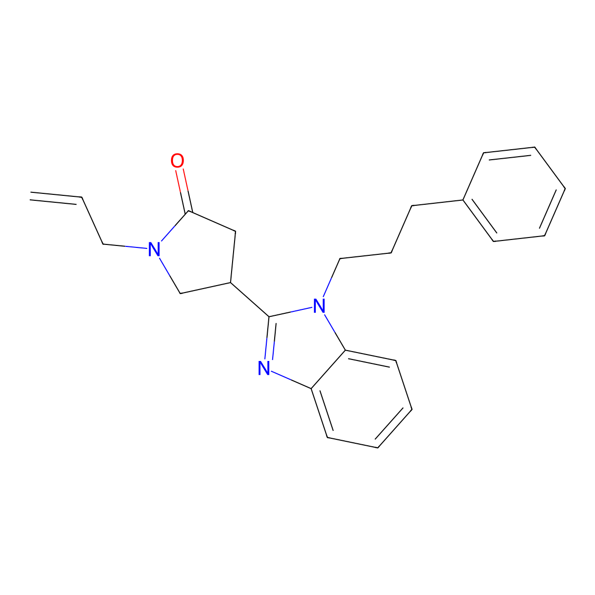 4-[1-(3-Phenylpropyl)benzimidazol-2-yl]-1-prop-2-enylpyrrolidin-2-one molecular structure, CAS 838891-12-6